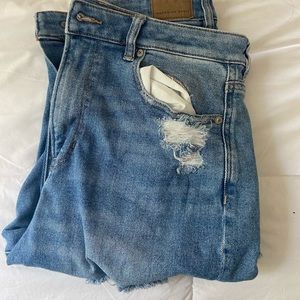 High rise distressed mom jeans